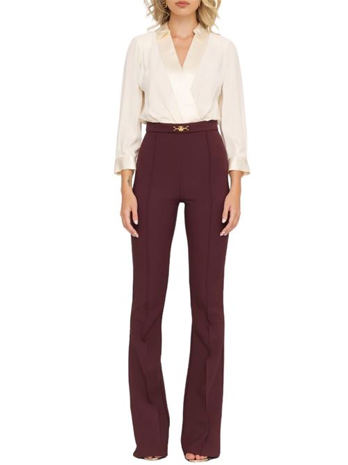 Tracksuit with crossed shirt and flared trousers with horsebit ELISABETTA FRANCHI | TU00546E2.CM8